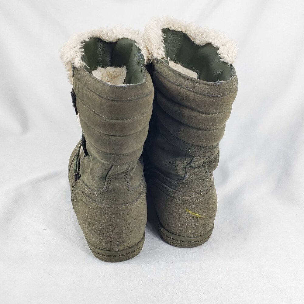 Guess Olive Green Faux Fur Lined Winter Boots - Picture 5 of 8